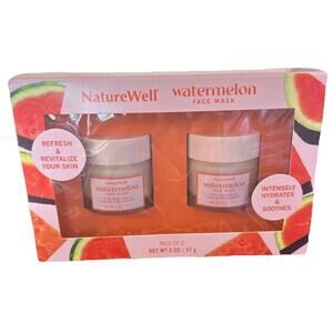 NATURE WELL WATERMELON FACE MASK 2oz 2-Pack - Hydrating, Squalane, Vegan
